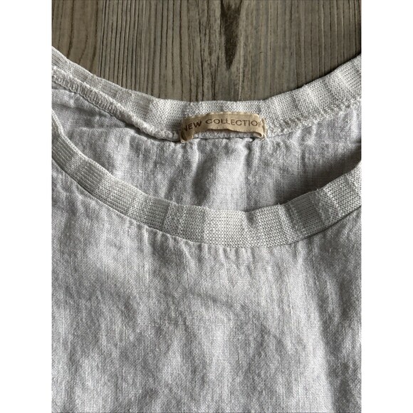 New Collection Italian Made Linen Top With Asymmetrical Bottom -  Size Large - Picture 4 of 8